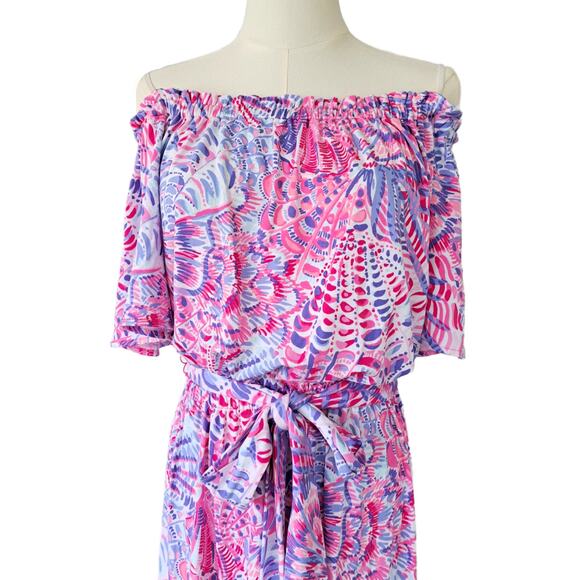 Lilly Pulitzer MORIAH Midi Maxi Dress Raz Berry Sea You Soon Lilac Pink Small - Picture 6 of 10